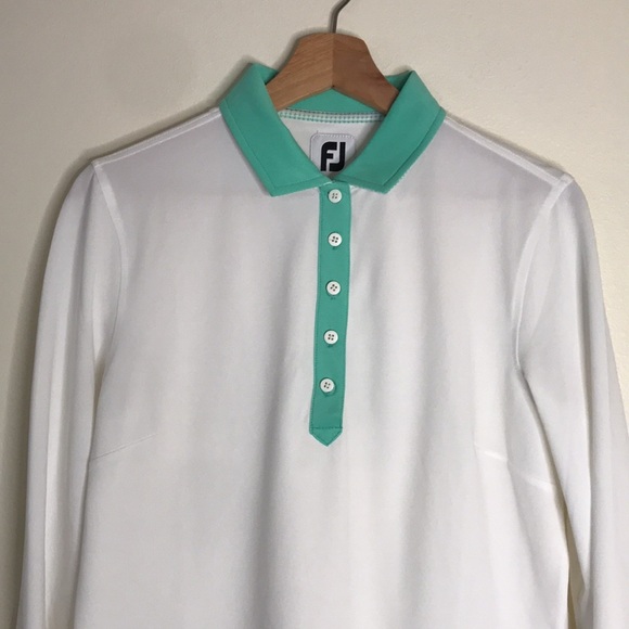 Footjoy ladies baby pique polo golf shirt with sleeves size large - Picture 2 of 11